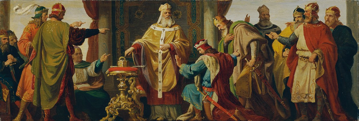Leopold Svatý odmítá císařskou korunu od Karl von Blaas