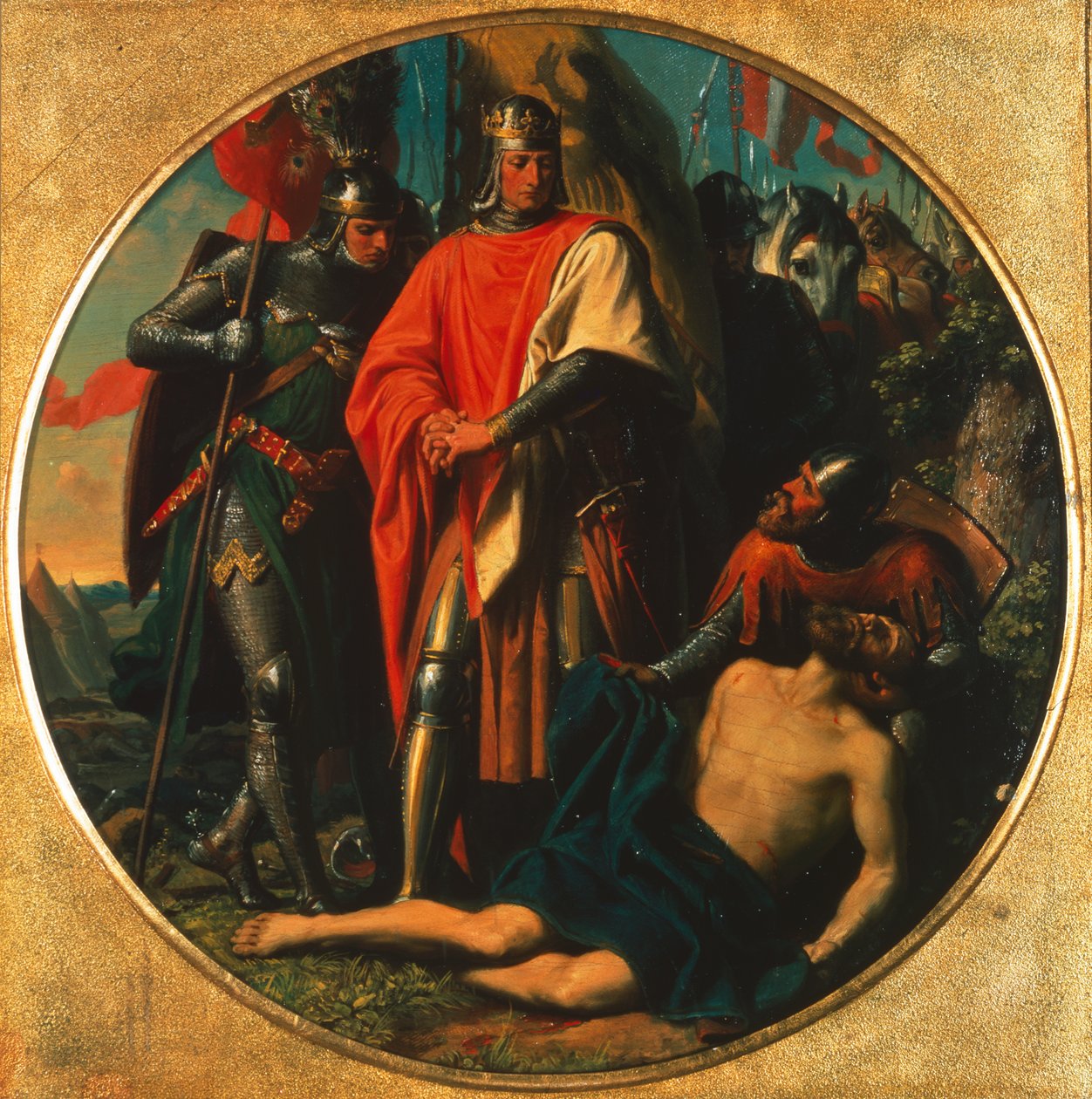 Rudolf I. Habsburský u mrtvoly Ottokara u Dürnkrutu 1278 od Karl von Blaas