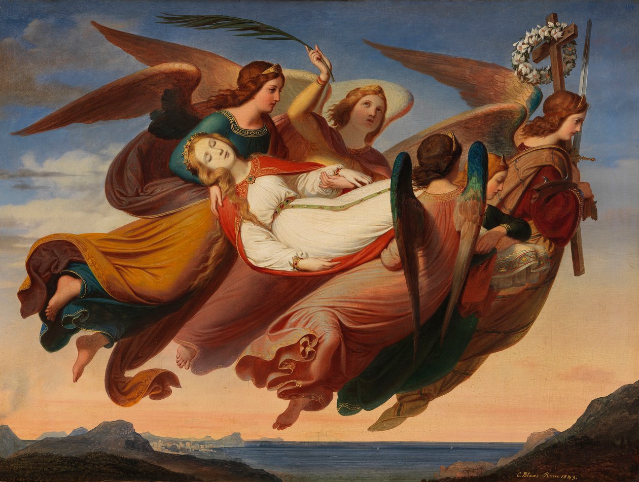 Zázračný překlad těla svaté Kateřiny Alexandrijské na Sinaj, 1843. od Karl von Blaas
