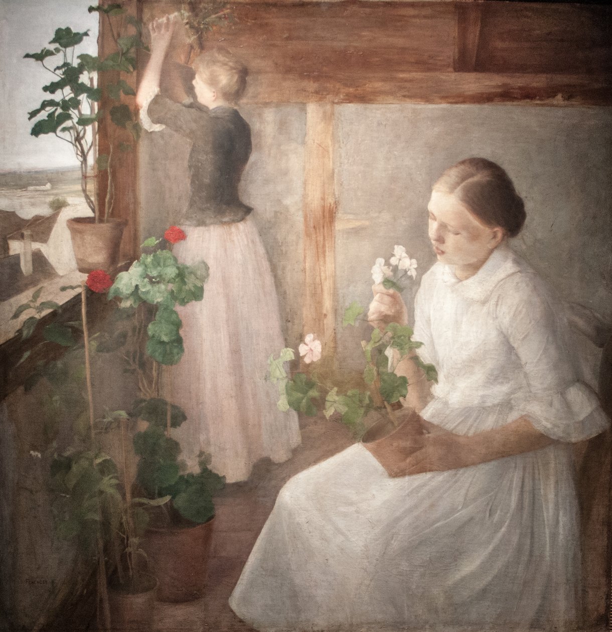 Leanyok viragokat gondoznaknAngličtina: Girls_tending_flowersn od Károly Ferenczy