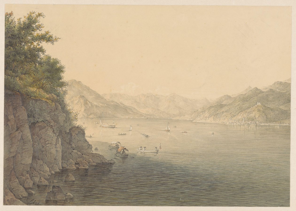 Varenna na jezeře Como od Karoly Lajos Libay