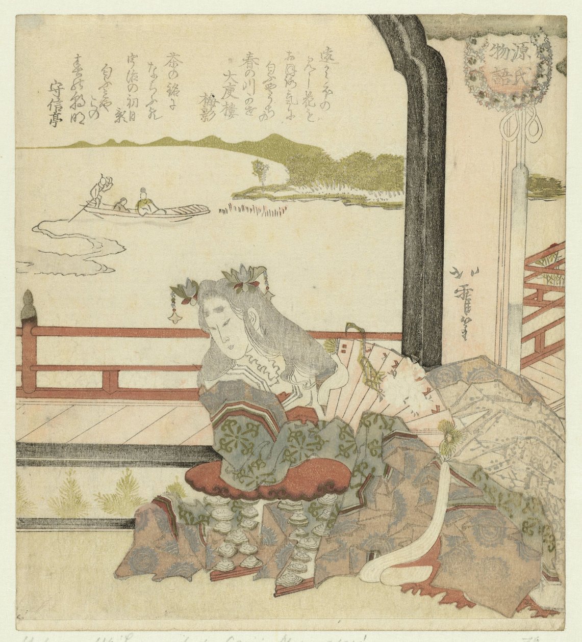 Žena na balkóně The Story of Genji (název série) Genji monogatari (název série na objektu) od Karyôsai Hokuga