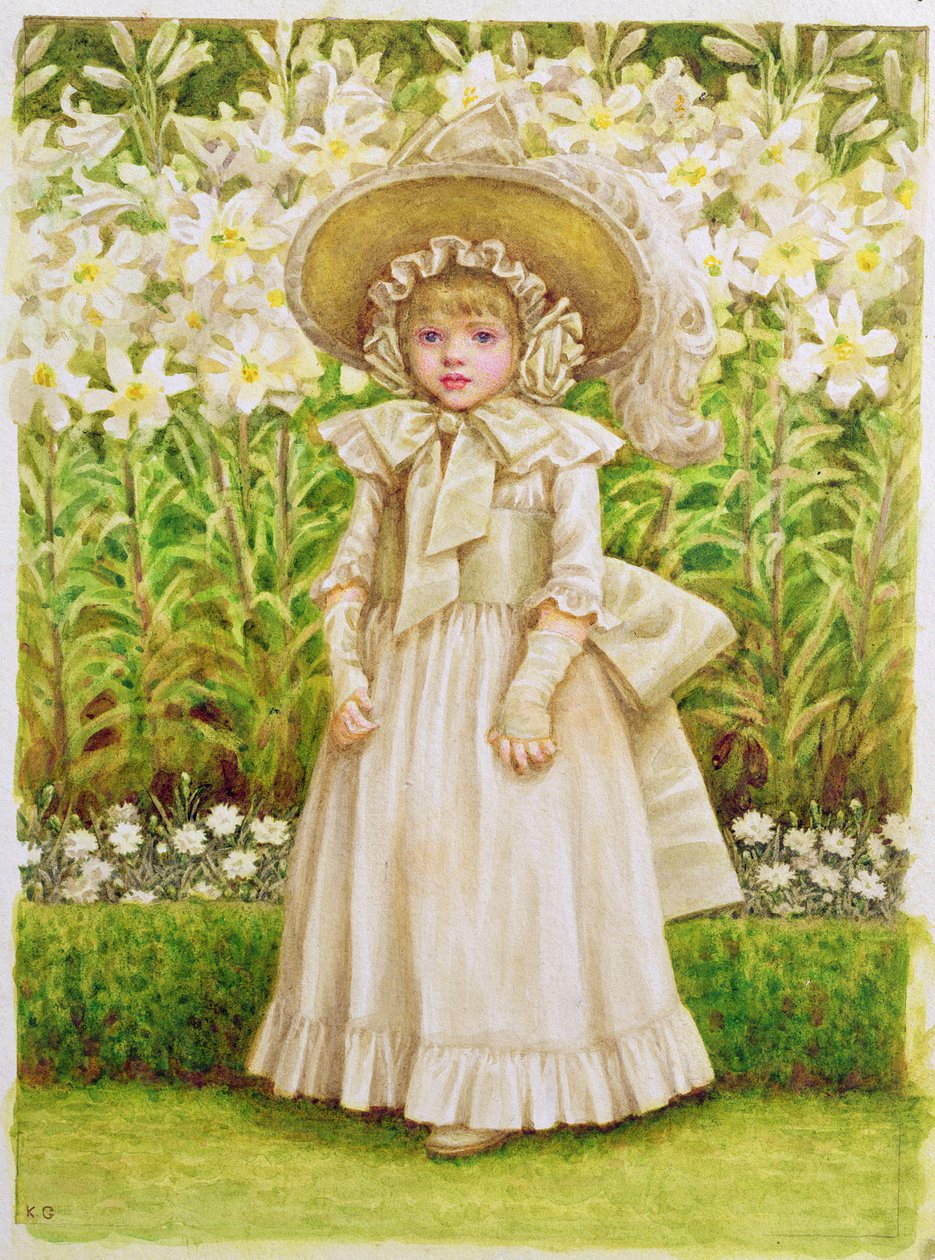 Dítě v bílých šatech, kolem roku 1880 od Kate Greenaway