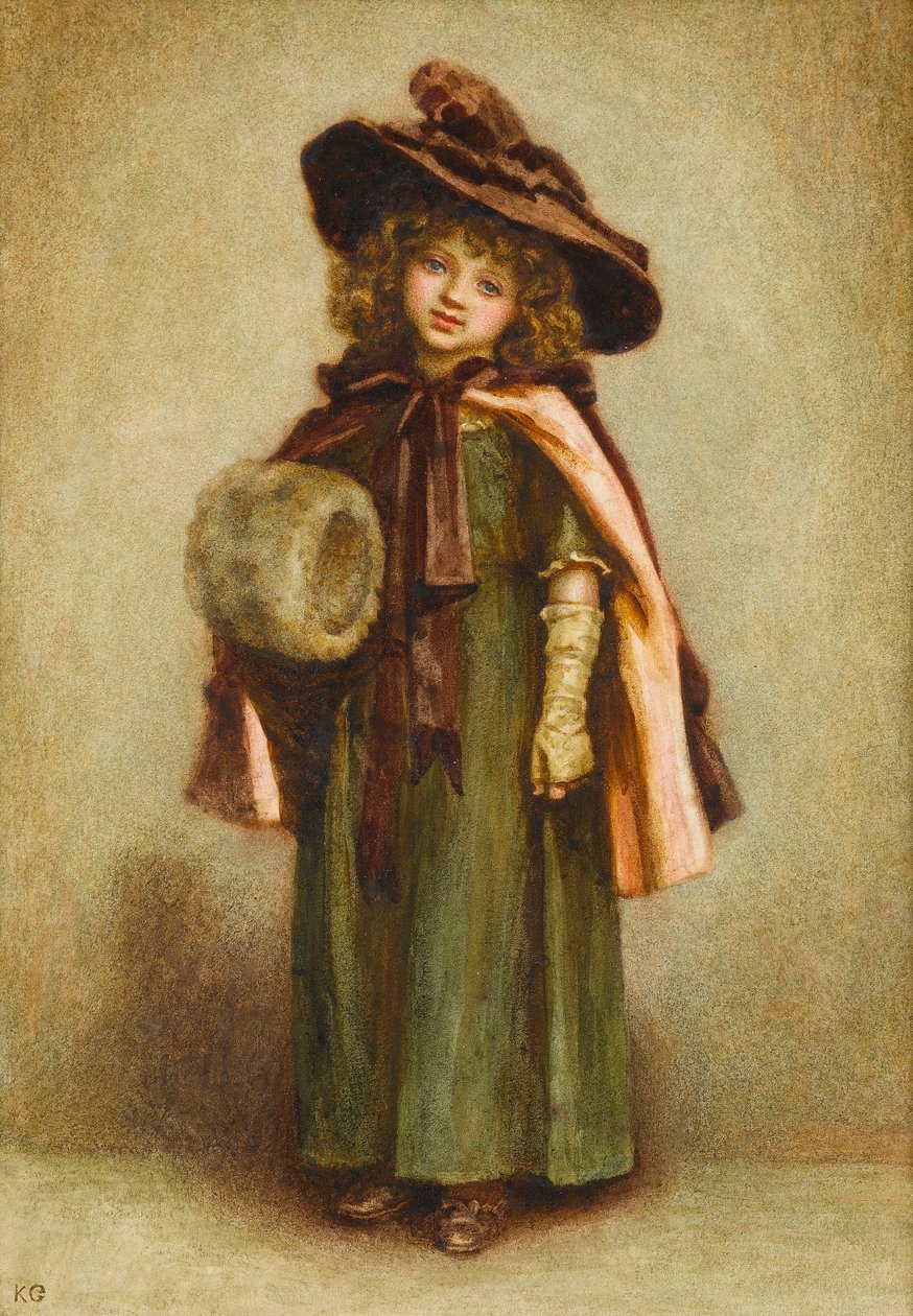 Připraveno k odchodu: The Girl with the Muff (wc na papíře) od Kate Greenaway