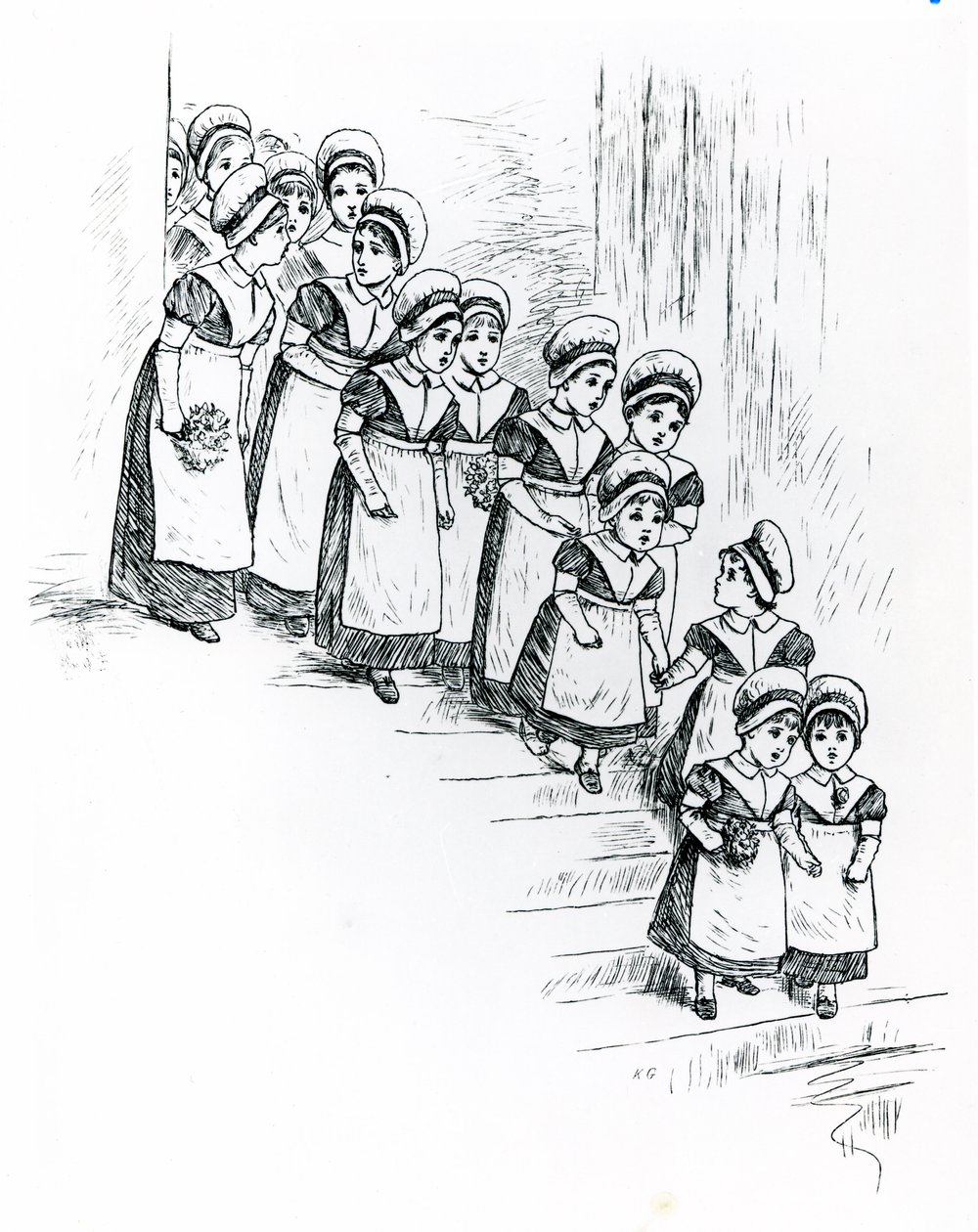 Charity children, c.1880 (rytina) od Kate Greenaway