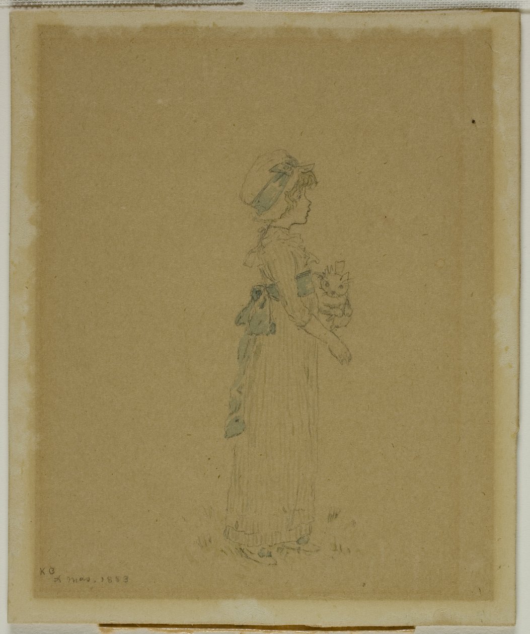 Dívka s kočkou od Kate Greenaway