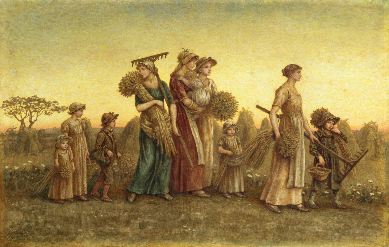 Gleaners Going Home (akvarel na palubě) od Kate Greenaway