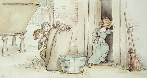 Schovávaná (akvarel na papíře) od Kate Greenaway