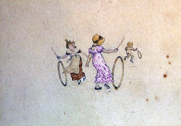 Březnová ilustrace pro Almanach z roku 1889 od Kate Greenaway