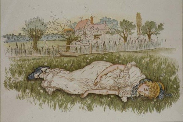 Odpočinek, od „Dne v životě dítěte“ od Kate Greenaway