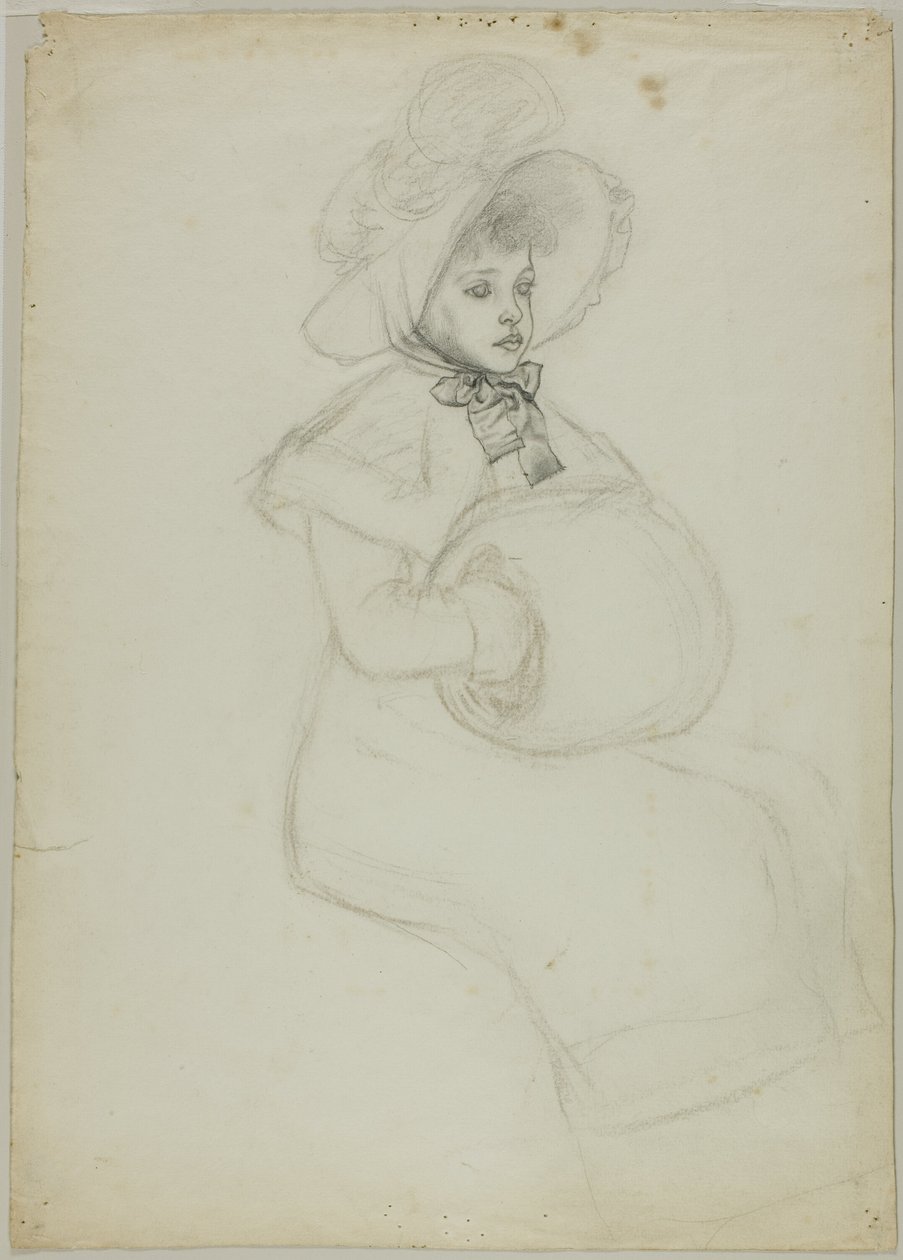 Sedící dívka s náhubkem od Kate Greenaway
