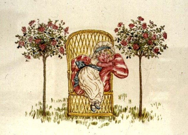 Spánek, z knihy "Den v životě dítěte od Kate Greenaway