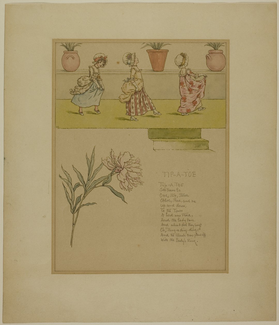 Studie pro špičku, z Marigold Garden od Kate Greenaway