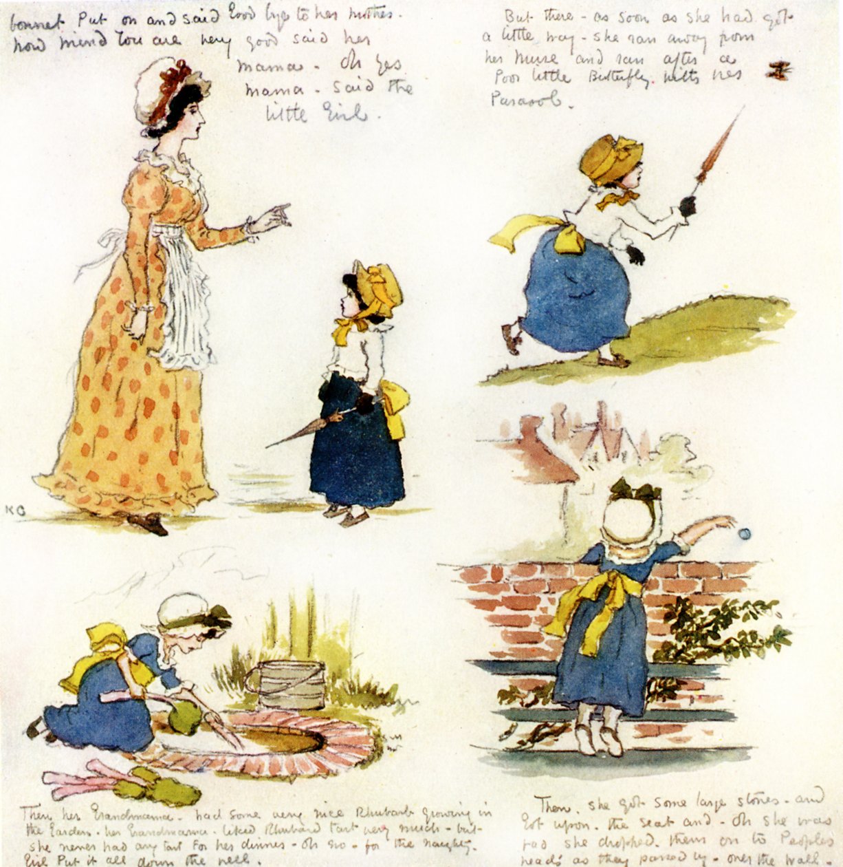 „Ta nezbedná holčička, která šla za babičkou“ od Kate Greenaway. od Kate Greenaway
