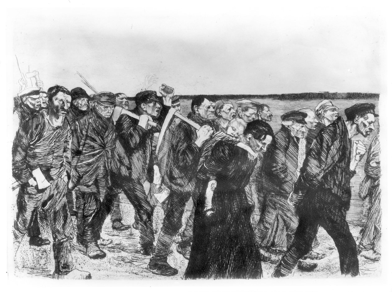Pochod tkalců v Berlíně, 1897 od Käthe Kollwitz