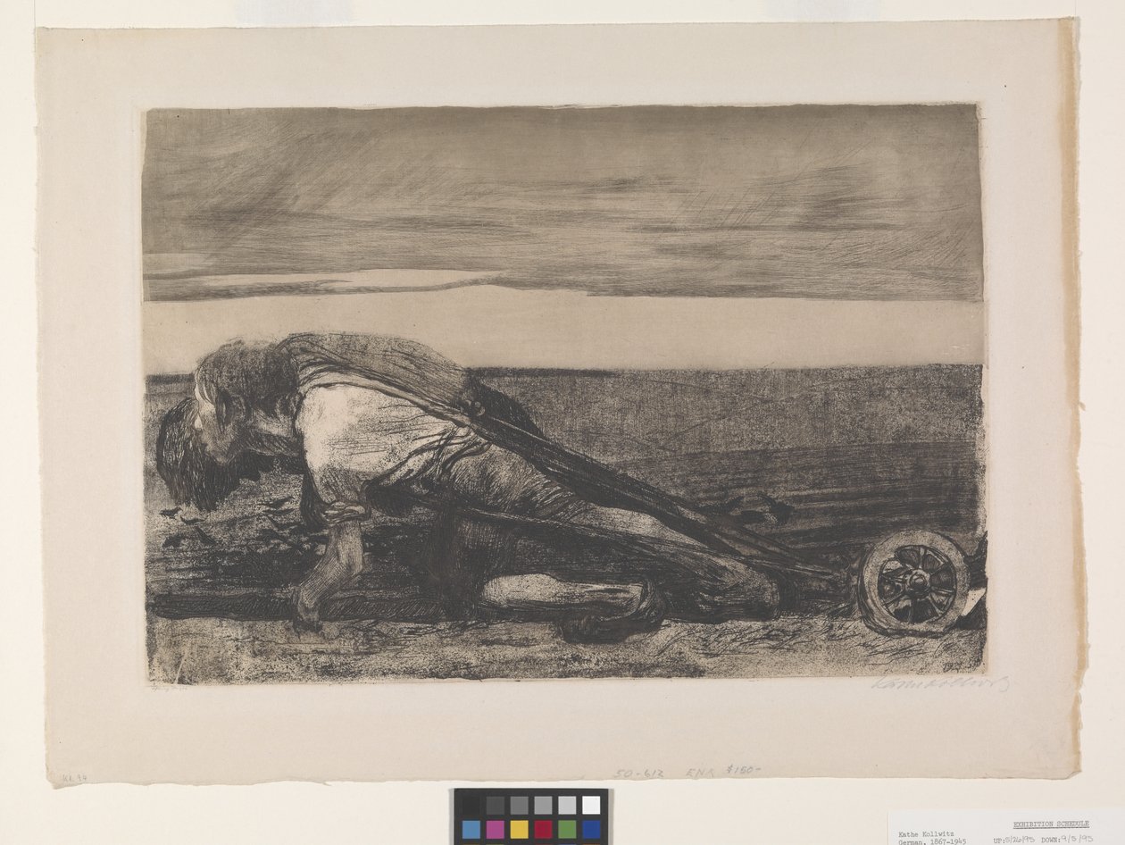 Die Pflüger (Plowmen) (lept a akvatinta na chine collé) od Käthe Kollwitz