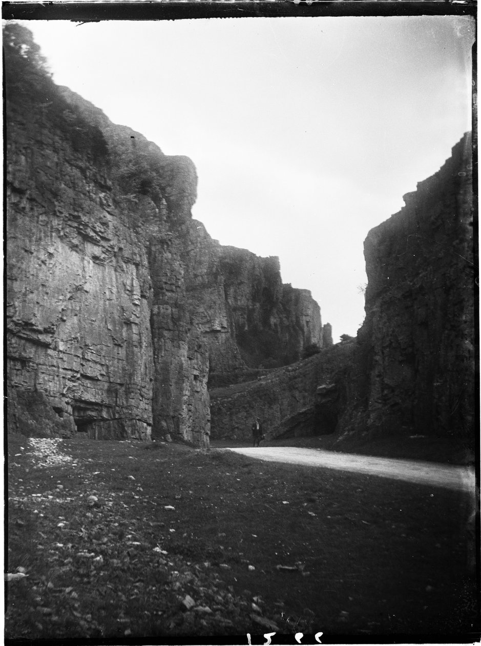 Cheddar Gorge, Cliff Road, Cheddar, Sedgemoor, Somerset, 22.5.1907 (b/w valokuva) od Katherine Jean Macfee