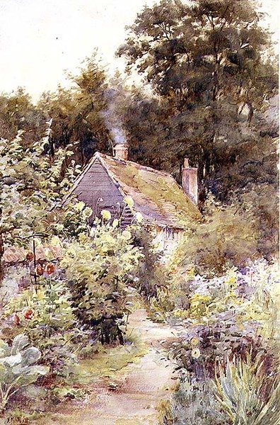 Zahradní cesta (akvarel na papíře) od Katherine Montagu Wyatt