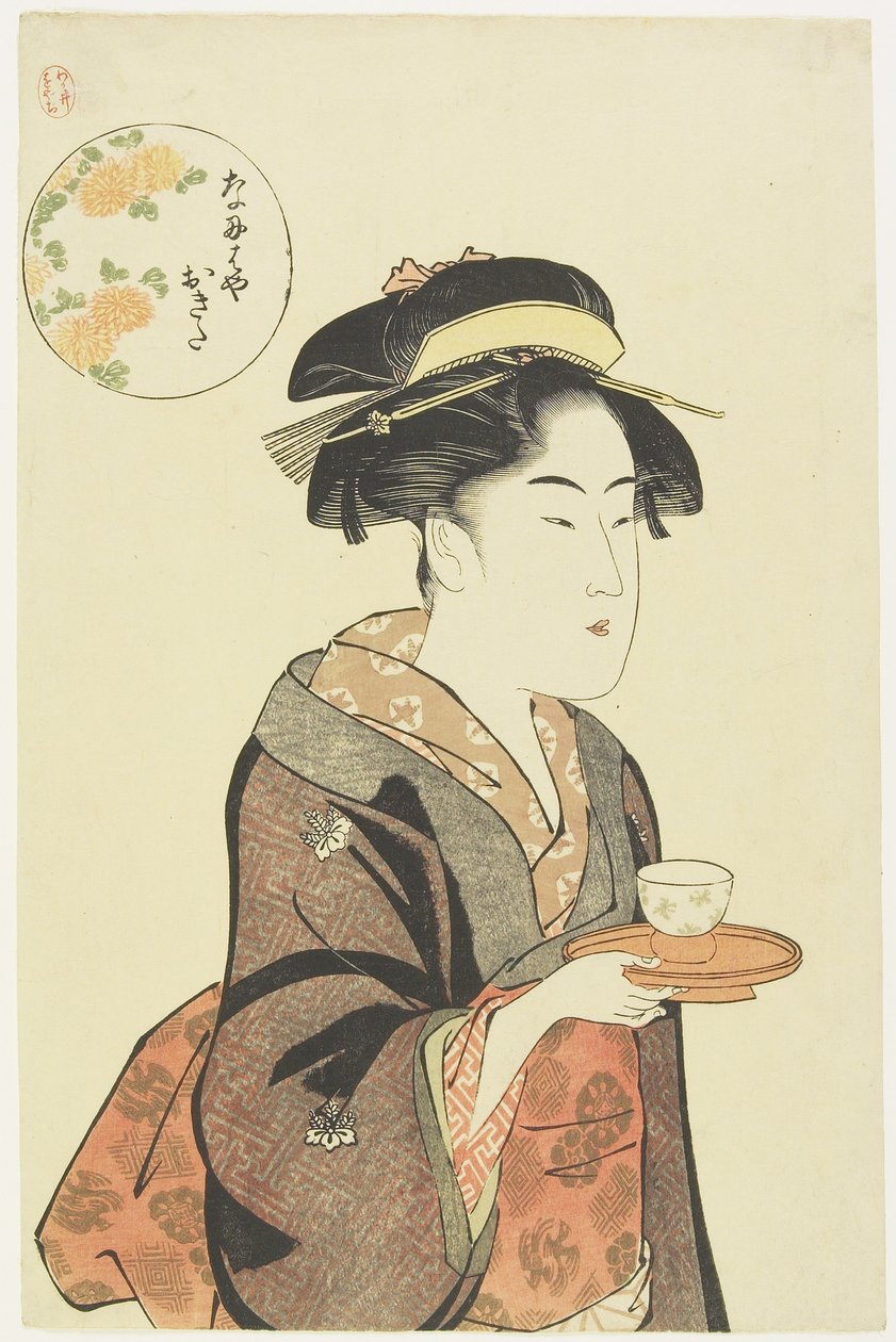 Waitlesss Wake up f Naniwaya Thea Hosho, 1792-1793 od Katsukawa Shuncho
