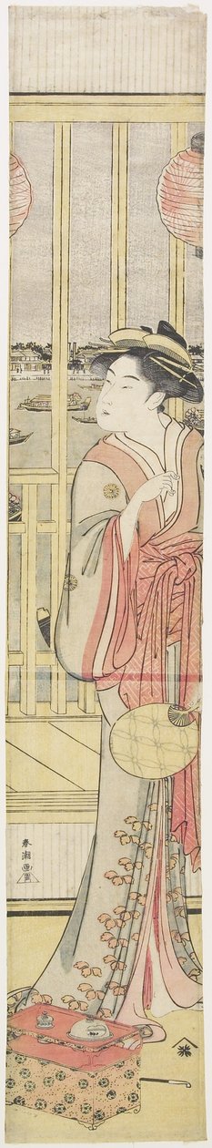 Kurtizána Hanao_gi Cooling Herself, c. 1788 od Katsukawa Shuncho