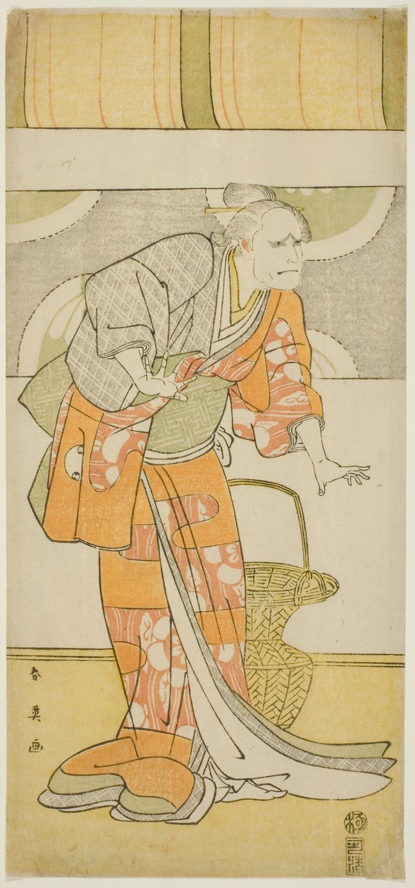 Herec Arashi Ryûzô II jako Hachijô ve filmu "Sloupový kalendář klanů Genji a Heike" ("Gempei hashira-goyomi") od Katsukawa Shun