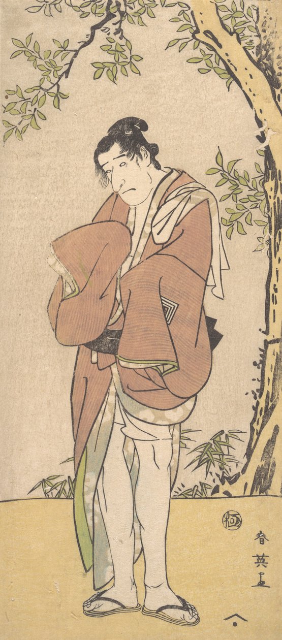 Neznámý herec jako smutný člověk s bosýma nohama, ca. 1793. od Katsukawa Shun