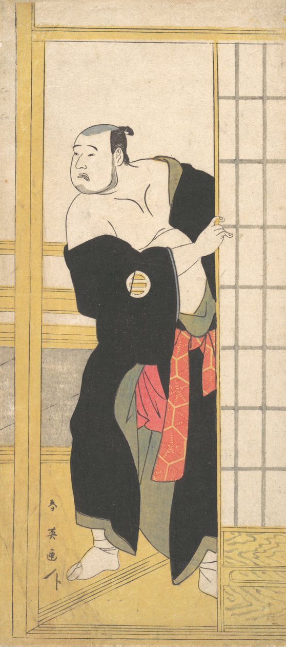 Asao Tamesaburo jako statný muž se zeleným kimonem, ca. 1795. od Katsukawa Shun