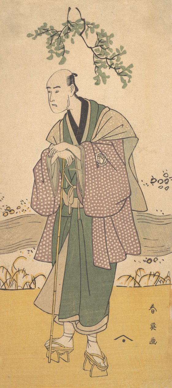 Třetí Bando Hikosaburo jako muž stojící na břehu řeky, ca. 1793. od Katsukawa Shun