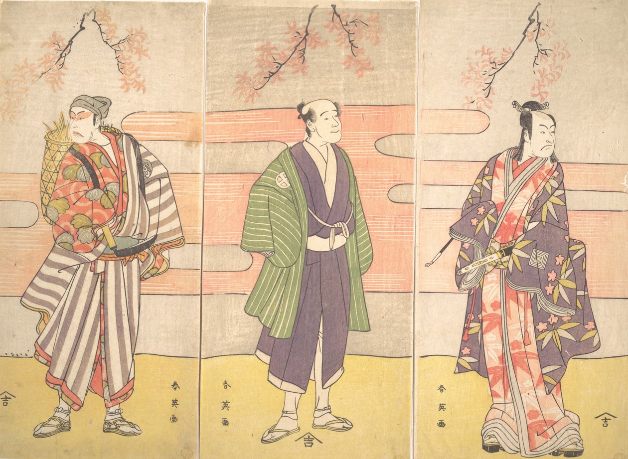 Tři neznámí herci, ca. 1793. od Katsukawa Shun