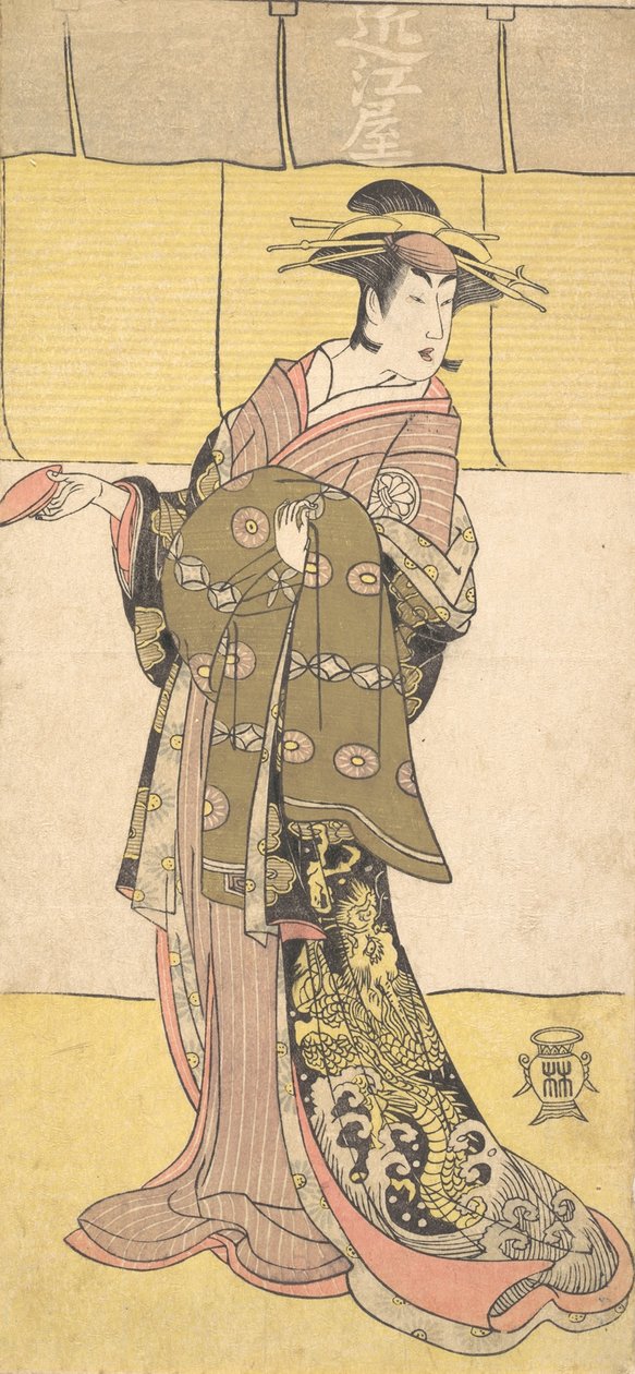 Herec Segawa Line Tomisaburo jako kurtizána, ca. 1790. od Katsukawa Shunko