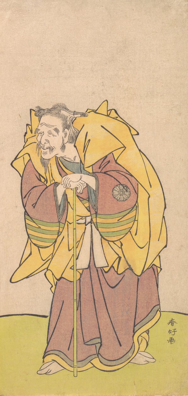 Nakamura Tomijuro jako starý muž se sporým vousem, ca. 1780. od Katsukawa Shunko