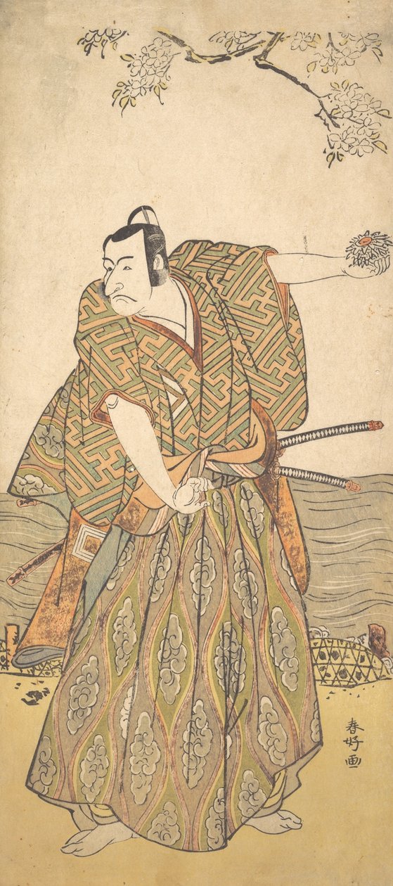 Pátý Ichikawa Danjuro jako samuraj, ca. 1780-85. od Katsukawa Shunko