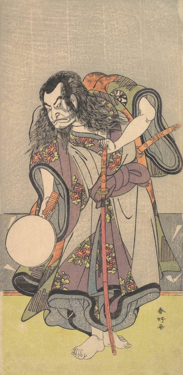 První Nakamura Nakazo jako samuraj, ca. 1780. od Katsukawa Shunko