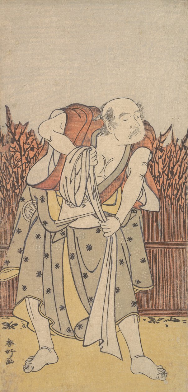 Druhý Nakamura Sukegoro jako starý muž, ca. 1788. od Katsukawa Shunko