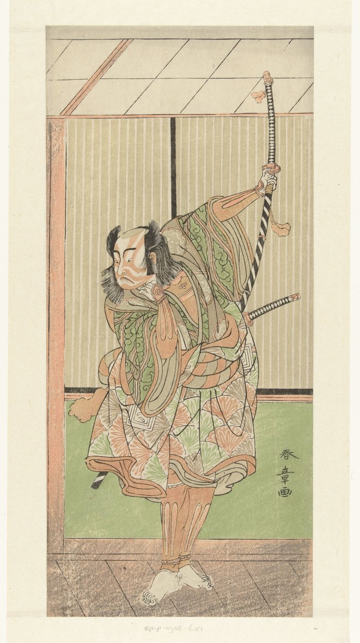Herec Ichikawa Yaozo s dlouhým mečem od Katsukawa Shunsho