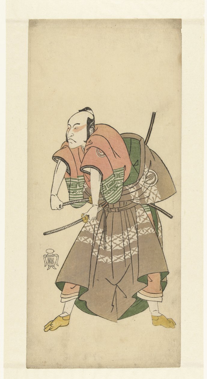 Herec Sawamura Sojuro II připraven k boji od Katsukawa Shunsho