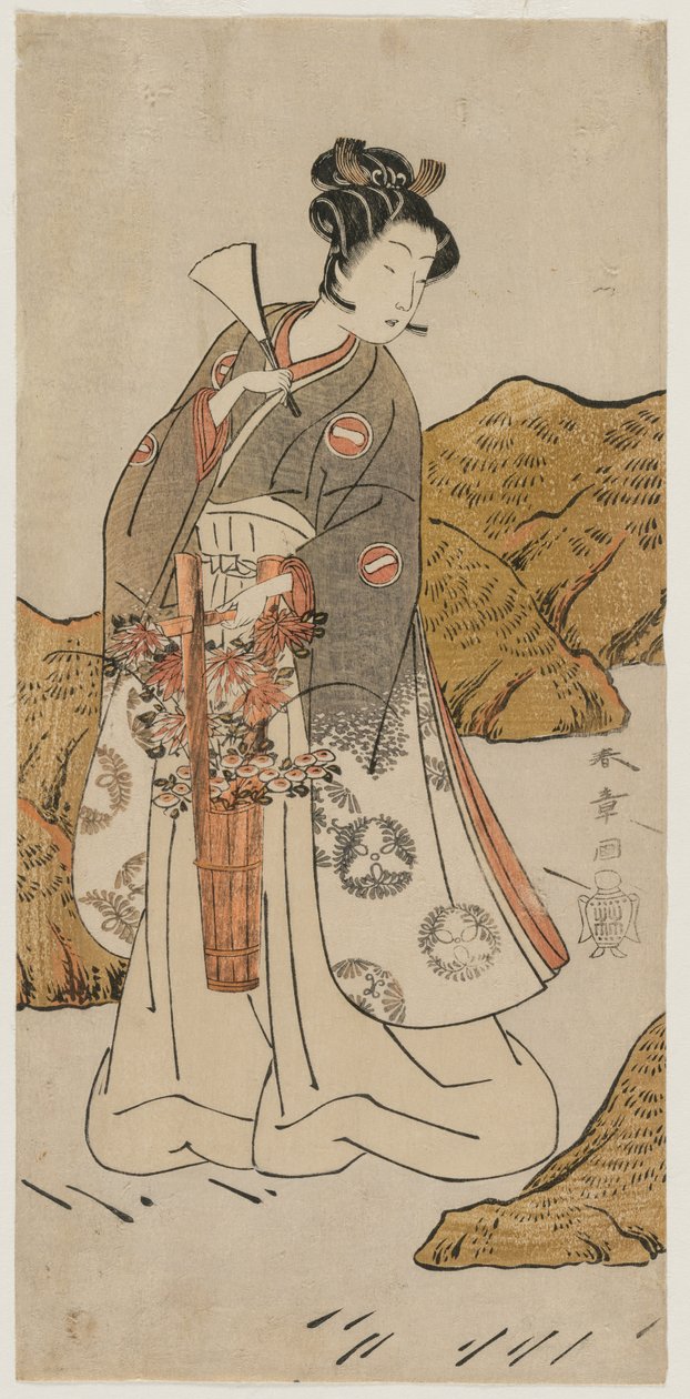 Ichikawa Monnosuke II jako chrámová stránka, počátek 70. let 18. století. od Katsukawa Shunsho