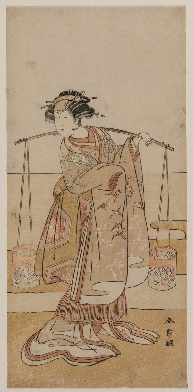 Iwai Hanshiro IV as Murasame or Matsukaze, mid 1770s. od Katsukawa Shunsho