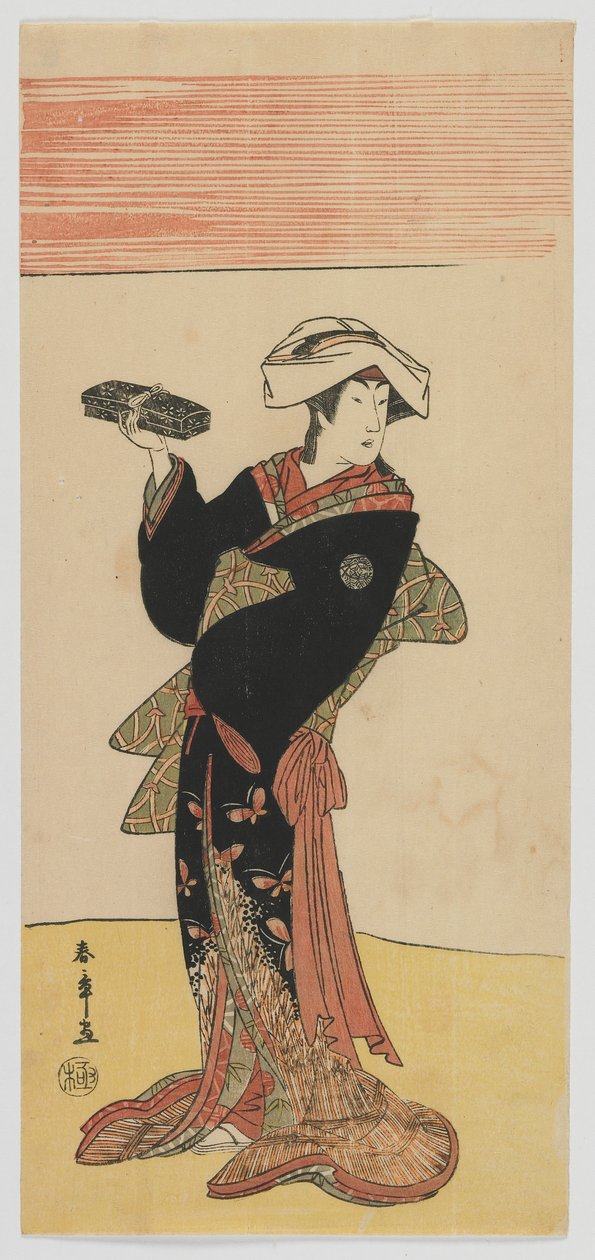Kabuki herec Nakamura Riko, období Edo, cca 1791-92 (barevný dřevotisk) od Katsukawa Shunsho