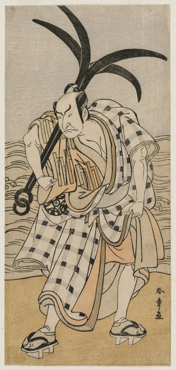 Nakamura Nakazo I jako měšťan držící kotvu, c. 1780. od Katsukawa Shunsho