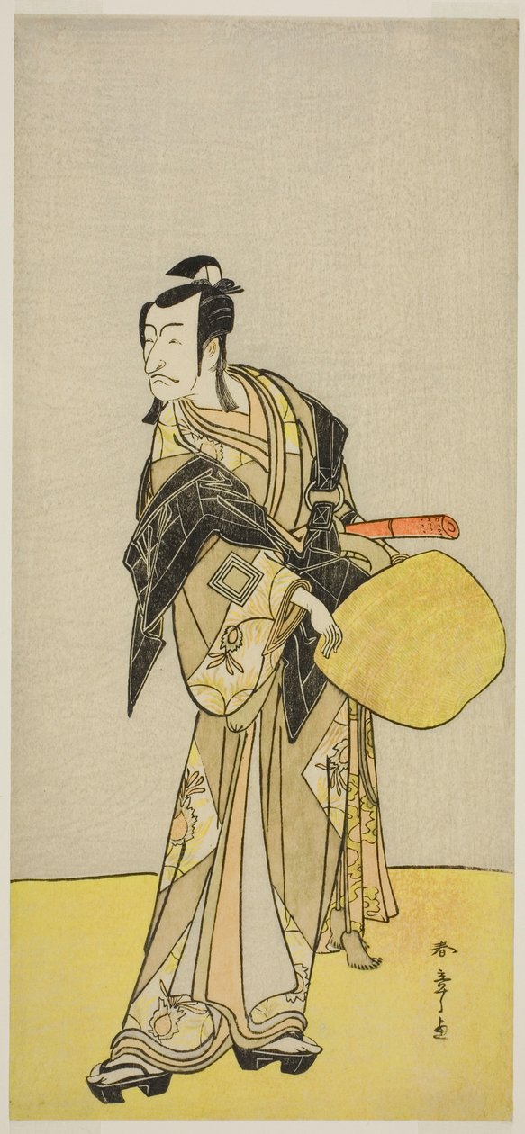 Herec Ichikawa Danjuro V jako Kakogawa Honzo ze hry „Kanadehon Chushin Nagori no Kura“ hrál v divadle Nakamura v devátém měsíci roku 1780 od Katsukawa Shunsho