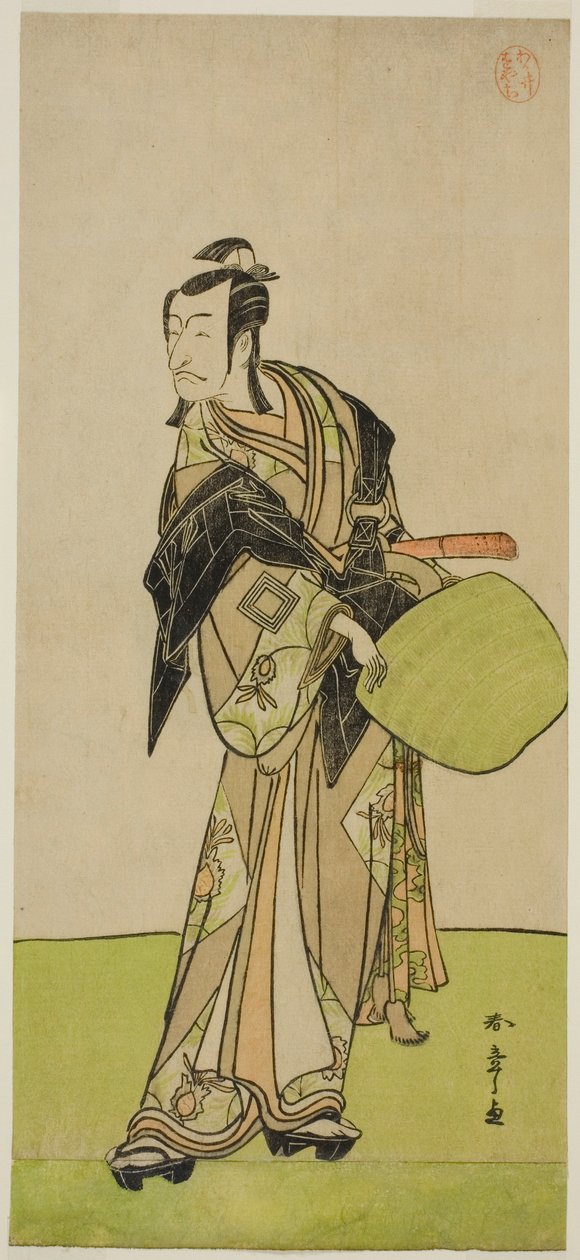 Herec Ichikawa Danjuro V jako Kakogawa Honzo ve hře Kanadehon Chushin Nagori no Kura, hrál v divadle Nakamura v devátém měsíci, 1780 od Katsukawa Shunsho