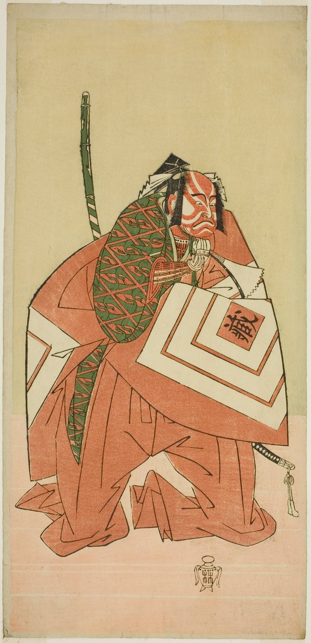 Herec Ichikawa Danzo III jako Sanada no Yoichi (?) ve hře Sanada no Yoichi Banjaku no Iezuto (?), hrál v divadle Morita (?) v jedenáctém měsíci, 1767 (?) od Katsukawa Shunsho