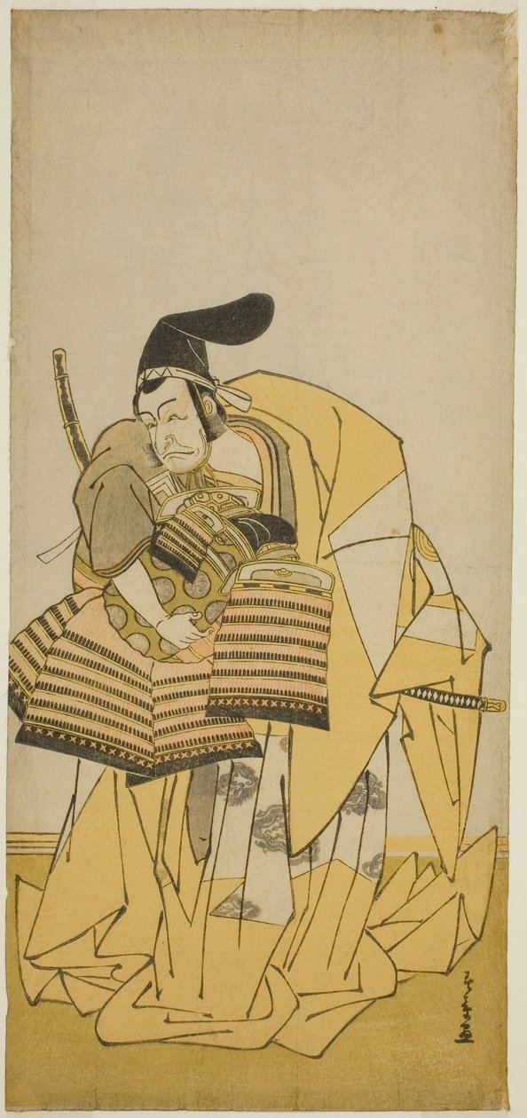 Ichikawa Grape Dye Dobrý jako Kusudo Saemon Suketsune Te Pay Camry Slova související s předky, Perfor Med At Te Ichimura Te Ichimura Te První měsíc, 1776 od Katsukawa Shunsho