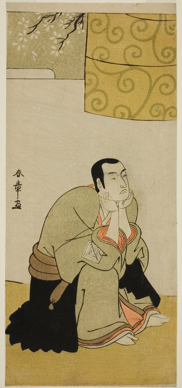 Herec Ichikawa Monnosuke II jako buddhistický mnich ve hře Edo no Hana Mimasu Soga, hrál v divadle Nakamura ve čtvrtém měsíci, 1783 od Katsukawa Shunsho