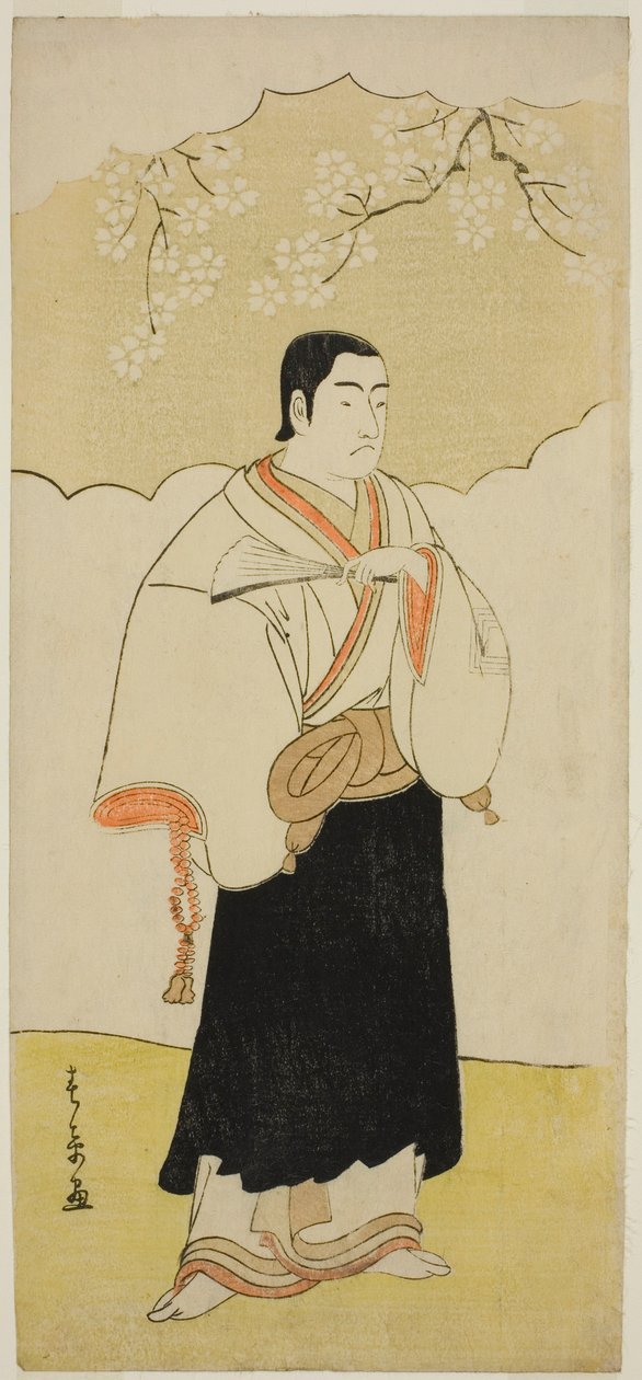 Ichikawa Monnosuke II jako mnich Renseibo ve hře Hatsumombi Kuruwa Soga, uvedené v divadle Nakamura ve třetím měsíci, od Katsukawa Shunsho