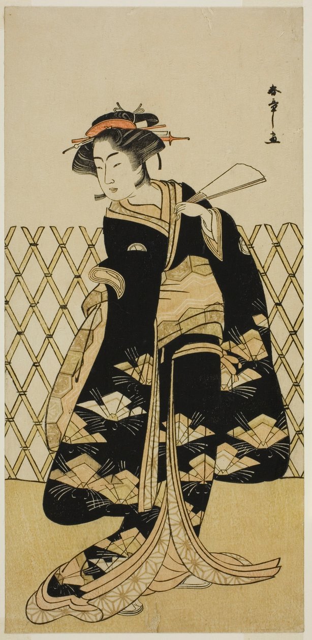 Herec Iwai Hanshiro IV jako Mitsuogiya Usukumo ve hře Shida Choja-bashira, hrál v divadle Nakamura v osmém měsíci, 1781 od Katsukawa Shunsho