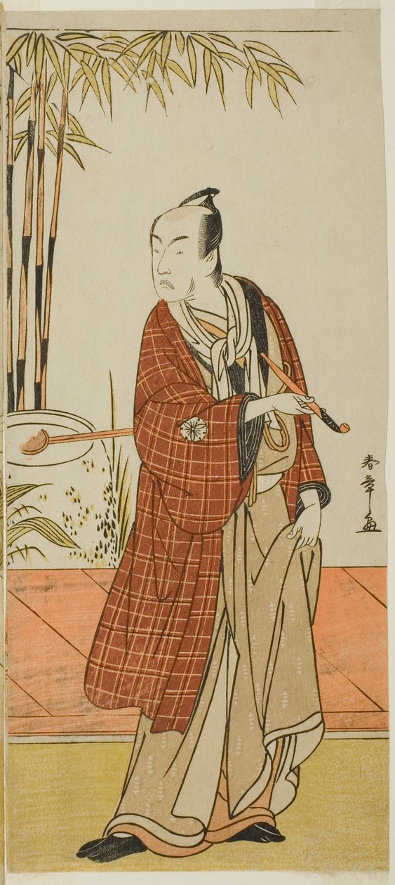 Herec Matsumoto Koshiro IV jako Honcho-maru Tsunagoro (?) ve hře Play Hono Nitta Daimyojin (?), hrál v divadle Morita (?) v sedmém měsíci, 1777 (?) od Katsukawa Shunsho