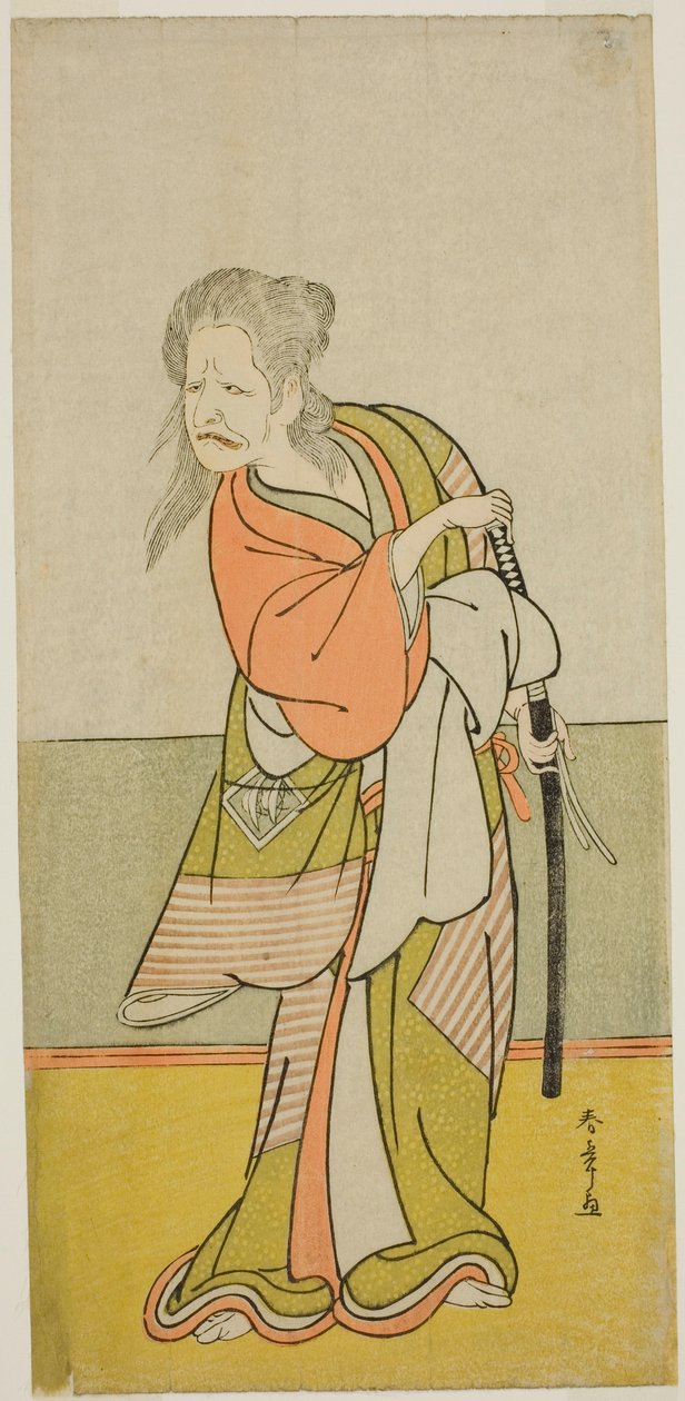 Herec Nakajima Kanzaemon III jako Yaguchi no Karasu-baba ve hře Play Hono Nitta Daimyojin, hrál v divadle Morita v sedmém měsíci, 1777 od Katsukawa Shunsho