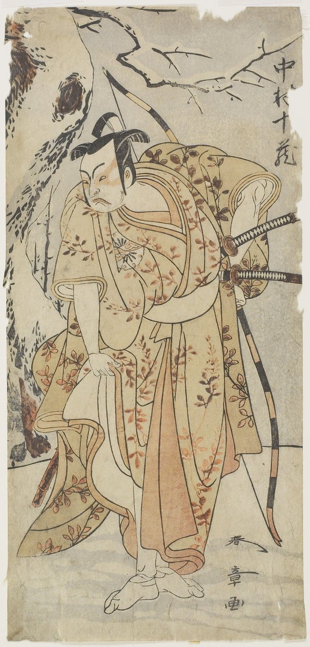 Herec Nakamura Ju_zo_ v roli samuraje od Katsukawa Shunsho